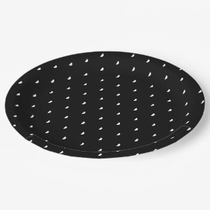 Assiettes En Carton Petit Pois noir blanc