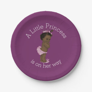 Assiettes En Carton Petit pourpre ethnique de princesse baby shower