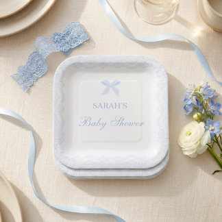 Assiettes En Carton Petit Prince Baptême Bébé Garçon Tulle Bleu