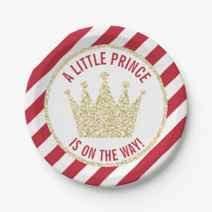 Assiettes En Carton Petit prince d'or rouge sur le baby shower de