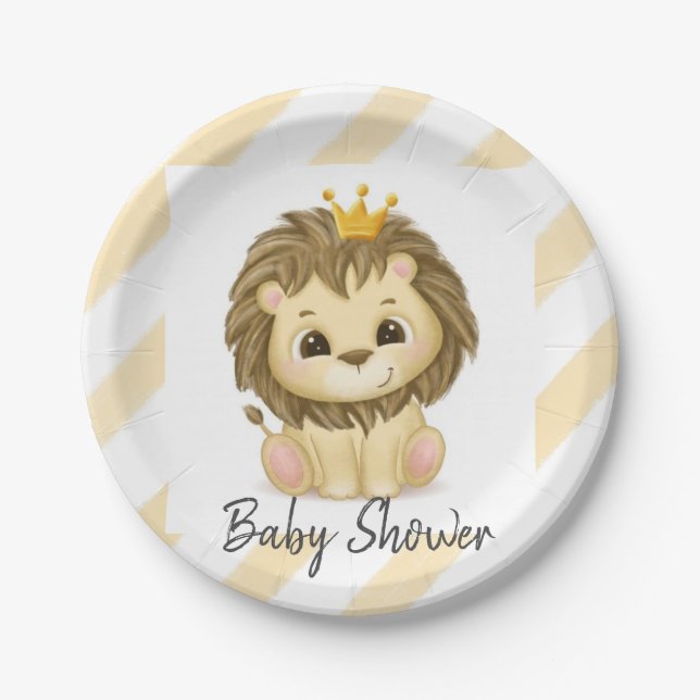 Assiettes En Carton Petit Prince Lion Boy Baby shower (Devant)