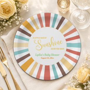Assiettes En Carton Petit Rayon De Baby shower Soleil