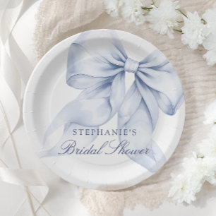 Assiettes En Carton Petit shower de mariage à ruban bleu