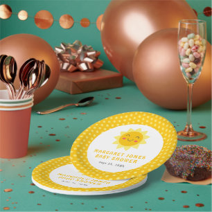 Assiettes En Carton Petit soleil Cute souriant Baby shower soleil