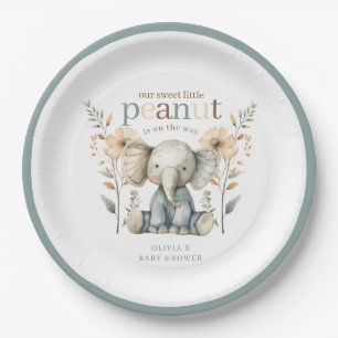 Assiettes En Carton Petite arachide bleu bébé éléphant plaque en papie