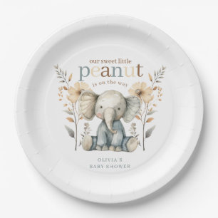 Assiettes En Carton Petite arachide bleu bébé éléphant plaque en papie