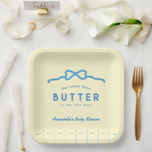 Assiettes En Carton Petite Baby Beurre Bleu Arc Baby Shower