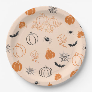 Assiettes En Carton Petite citrouille dessinée à la main Baby shower m