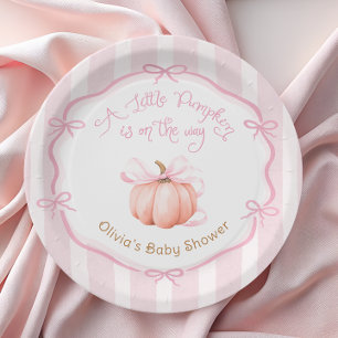 Assiettes En Carton Petite citrouille en route Papier pour Baby Shower