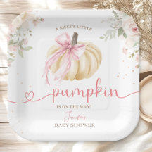 Petite Citrouille Fête de Naissance Fille Arc Rose