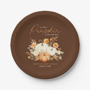 Assiettes En Carton Petite Citrouille Floral Boho Botanique Baby Showe