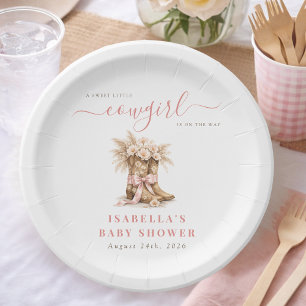 Assiettes En Carton Petite Cowgirl Baby Shower Bohème Chic Fille