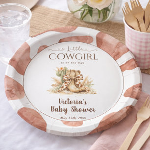 Assiettes En Carton Petite Cowgirl Salle de Bain Bébé Fille en Cuir de