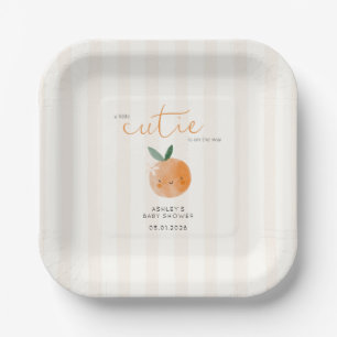 Assiettes En Carton Petite Douce Orange Citron Fête de Naissance Bébé