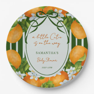 Assiettes En Carton Petite Douceur aux Agrumes Rayures Baby Shower