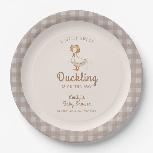 Assiettes En Carton Petite ferme En vichy Baby shower (Devant)