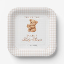 Petite Fête Baby Shower Ours en Teddy Gingham Marr