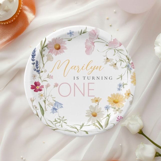 Assiettes En Carton Petite fille Fleur sauvage qui devient un annivers (Créateur téléchargé)