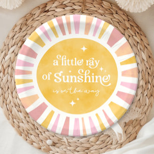 Assiettes En Carton Petite grille de papier Baby shower de soleil Plaq