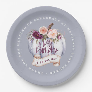 Assiettes En Carton Petite invitation d'baby shower d'automne pourpre