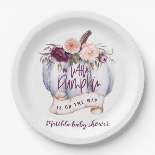 Assiettes En Carton Petite invitation d'baby shower d'automne pourpre