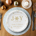 Assiettes En Carton Petite Offre De Joie Baby shower De Noël<br><div class="desc">Célébrez dans le style avec ces assiettes en papier baby shower tendance. Le design est facile à personnaliser avec votre propre libellé et votre famille et vos amis seront ravis de voir ces fabuleuses assiettes de fête.</div>