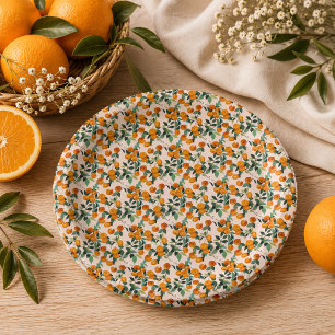 Assiettes En Carton Petite Orange Mignonne Citronnée 1er Anniversaire