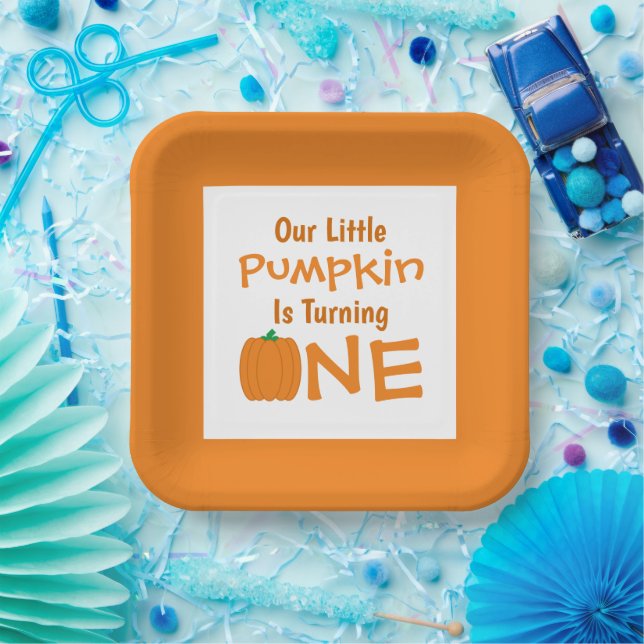 Assiettes En Carton Petite plaque de papier Citrouille 1er anniversair (Fête)