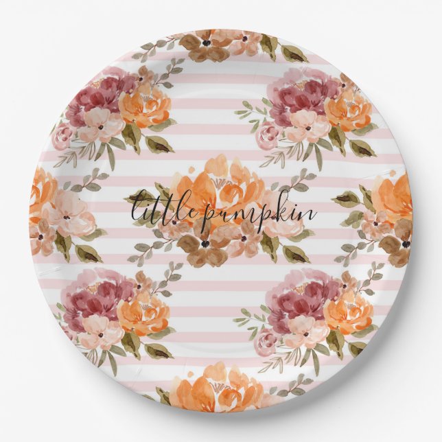 Assiettes En Carton Petite plaque de papier Citrouille Baby shower Cit (Devant)