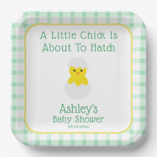 Assiettes En Carton Petite poussin à éclore Baby Shower pour bébé de g