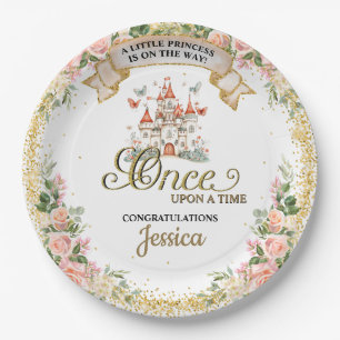 Assiettes En Carton Petite Princesse Château Conte de Fées Fille Baby