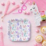 Assiettes En Carton Petite sirène magique sous la mer Anniversaire<br><div class="desc">Petite sirène magique sous la mer Anniversaire</div>