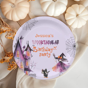Assiettes En Carton Petite sorcière Spooktacular Anniversaire fête d'H