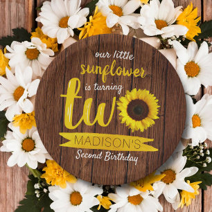 Assiettes En Carton Petite tournesol 2e plaque papier d'anniversaire