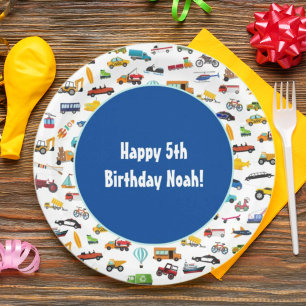 Assiettes En Carton Petite voiture Motif véhicule enfant fête d'annive