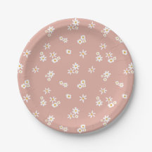 Petites fleurs blanches sur rose - motif sans soud