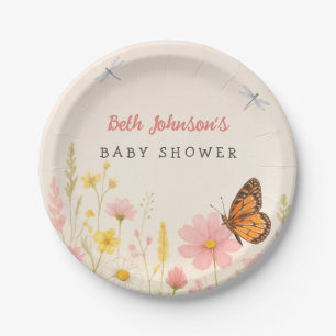 Assiettes En Carton Petites plaques de papier Baby shower Fleur sauvag