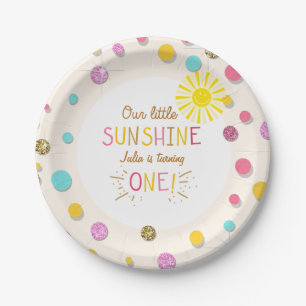 Assiettes En Carton Petites plaques de papier soleil Anniversaire fill