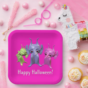 Assiettes En Carton Petits Martiens, Happy Halloween, Pape personnalis