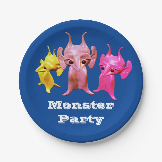 Assiettes En Carton Petits Martiens, personnalisés pour les enfants. (Devant)