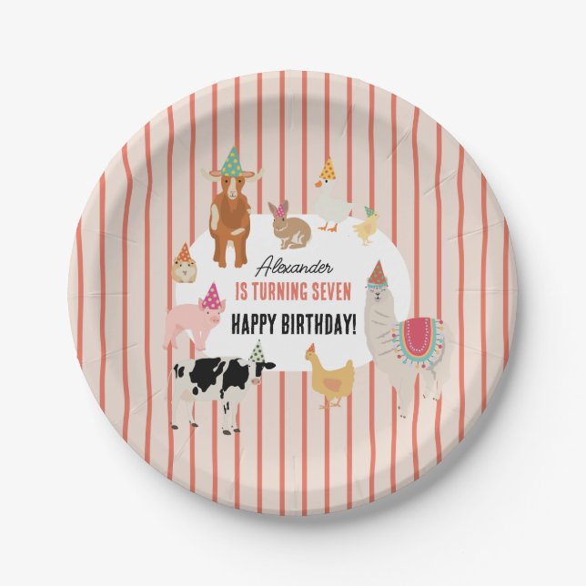 Assiettes En Carton Petting Zoo Party Animals Barnyard Birthday Theme (Devant)