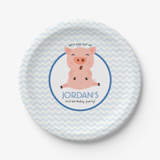 Assiettes En Carton Peu de partie porcine (Devant)