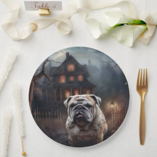 Assiettes En Carton Peur d'Halloween Bulldog