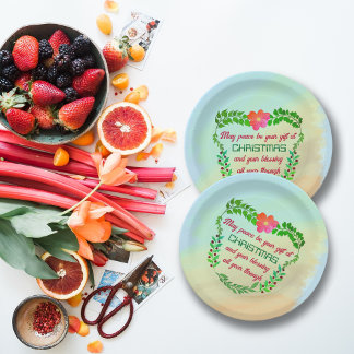 ASSIETTES EN CARTON PEUT-ÊTRE QUE LA PAIX SOIT VOTRE CADEAU À NOËL