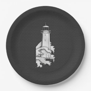 Assiettes En Carton Phare Chrome Style sur fibre de carbone