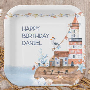 Assiettes En Carton Phare nautique personnalisé
