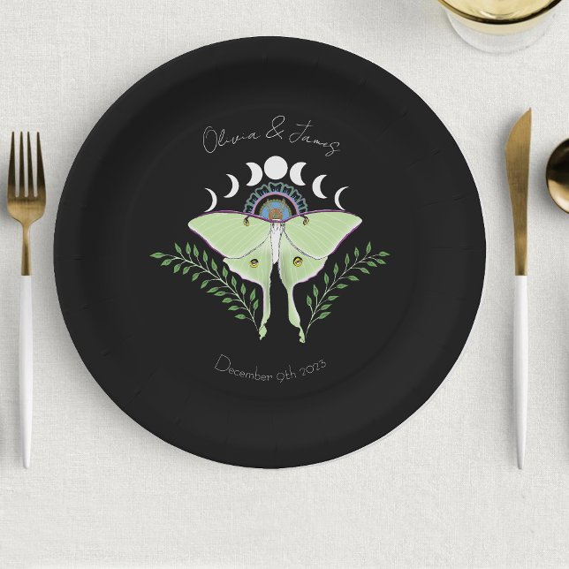 Assiettes En Carton Phases Luna Moth Moon (Créateur téléchargé)