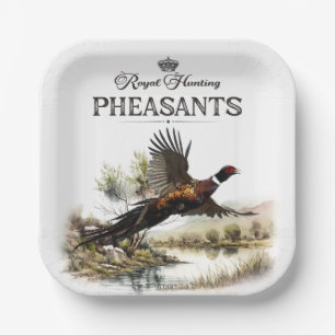 Assiettes En Carton Phéasants, Chasse royale