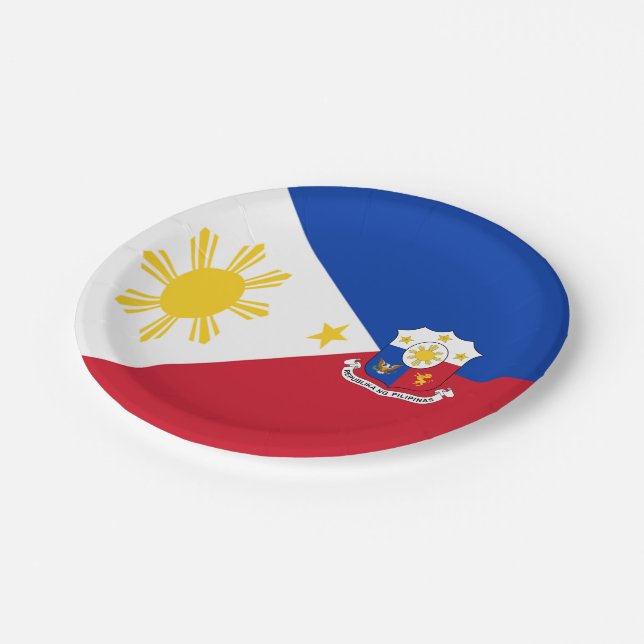 Assiettes En Carton Philippines flag-coat of arms  (Angle)