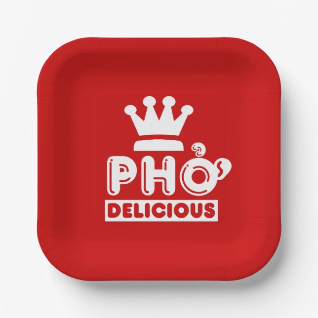 Assiettes En Carton Pho King Delicious (Recto)
